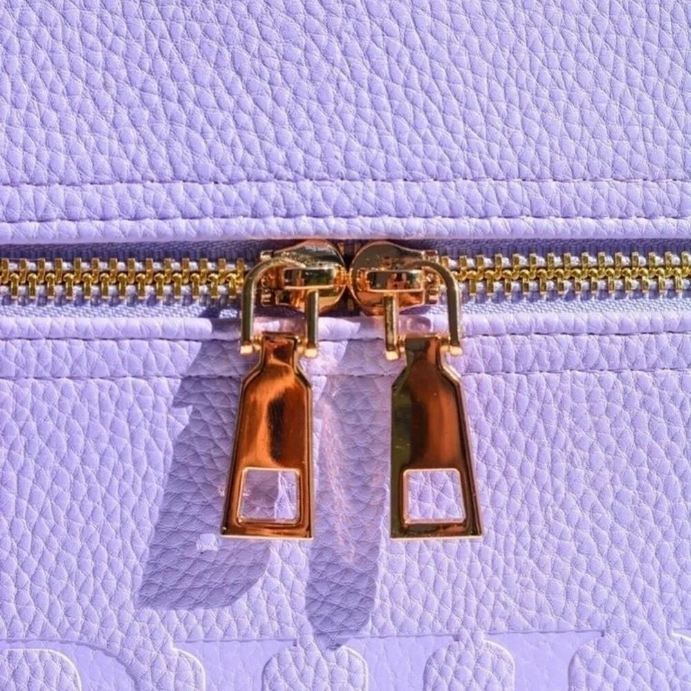 Truly‎ Beauty Purple Vegan Leather Vanity Case Crossbody Travel Makeup Trunk New